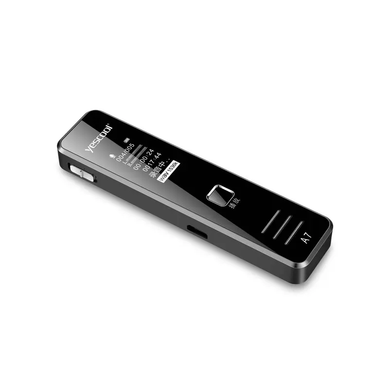 Yescool A7+ 16 Гб металл мини Стекло панель голосового активного обозначения без потерь varispeed переносной диктофон с динамик MP3 черный