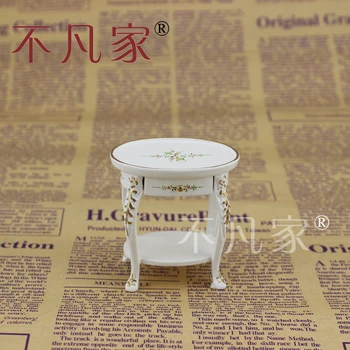 

Dollhouse 1/12 Scale Miniature furniture small table white Hand painted
