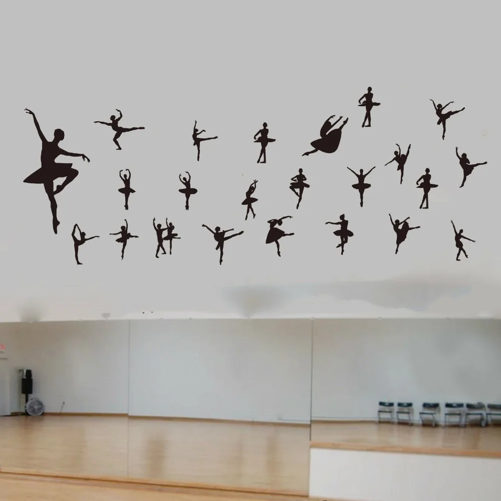 23 Pcs Ballerinas Ballet Dance Dancing Wall Decal Classroom School Bedroom Dance Ballet Player Wall Sticker Girl Room Vinyl Art (3)
