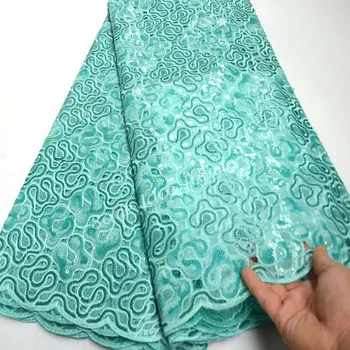 

High Quality Nigerian Tulle Lace with Sequins African Organza Lace Fabric High Quality Swiss Voile Lace For Women Party RG792