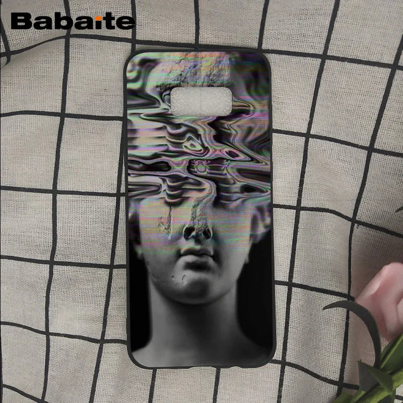 Чехол для телефона Medusa Vaporwave Glitch Art с изображением статуи Микеланджело Давида Samsung