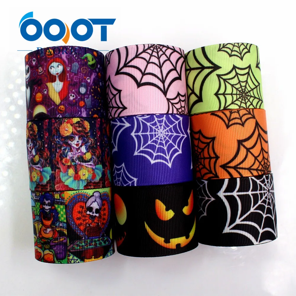 

OOOT BAORJCT G-18801-756,38 mm 10 yards Halloween Ribbons Thermal transfer Printed grosgrain Wedding DIY handmade material