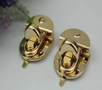 

The lock (6 pieces/lot Free shipping bag) smooth surface gold alloy handbags handbags hardware accessories hardware lock