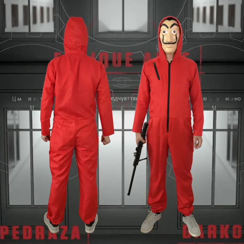 Испанский фильм деньги грабежа бумажный дом La Casa De Papel Косплей Костюм Фестиваль забавные вечерние костюмы и маски