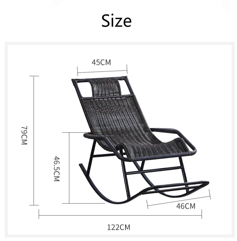 Ретро креативное кресло-качалка, домашний Балконный стул для отдыха в саду, садовый стул из ротанга с подставкой для ног для взрослых