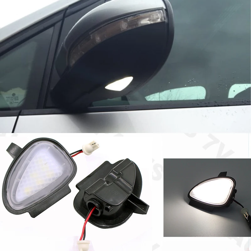 

Pair LED Under Mirror LED Puddle Light Lamp White for Volkswagen Golf MK6 GTI Cabriolet Touran SEAT Alhambra II 2010+
