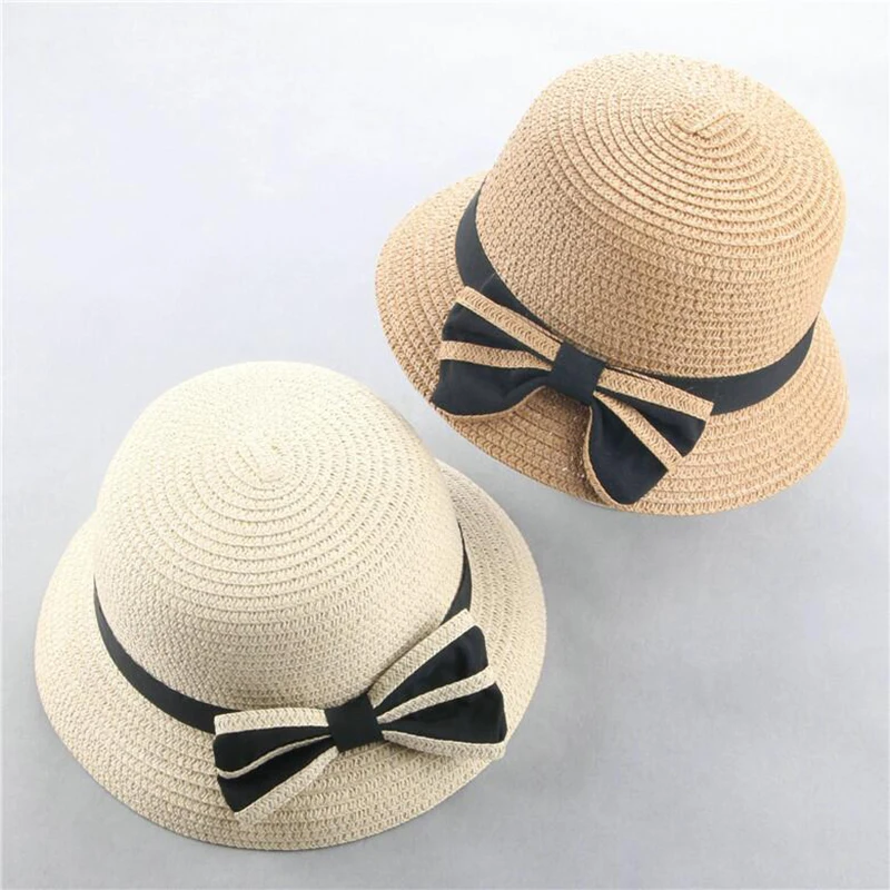 Floppy Children Kids Baby Girls Straw Wide Brim Hat Cap Sunhat Beach