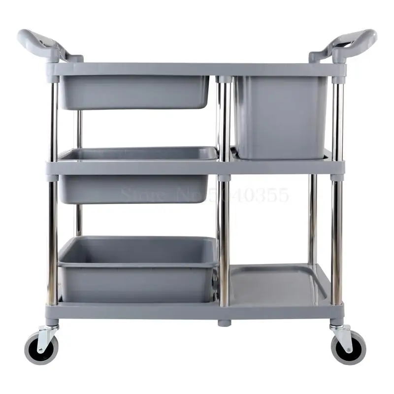 

Commercial hotel restaurant multi-function dining car collecting food carts collecting bowls cart trash cans