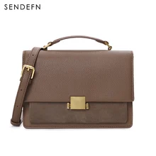 Sendefn модная мягкая женская сумка, качественная женская сумка,, спилок, сумки-мессенджеры, регулируемый ремешок, ручная сумка, коричневая 7188-68