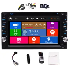 Wireless Rear Camera+Universal Double 2 Din Car DVD/CD Video Player 6.2″ 5-points Capacitive Touch Screen Car Stereo 1080P Video