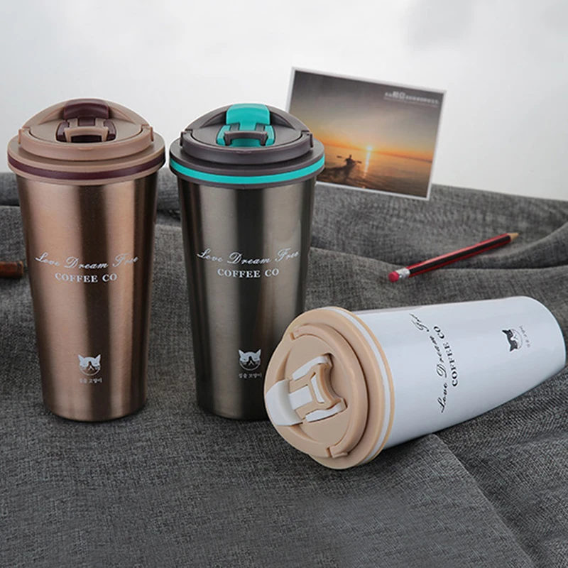 

2019 New Popular 1×Coffee Cup Stainless Steel Double Vacuum Coffee Cup Thermal Insulation Performance For 6-12 hours For Lovers