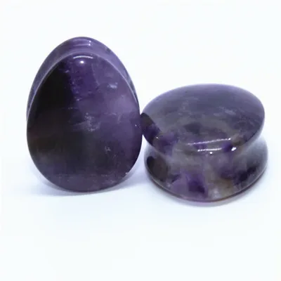1 пара каменных капель затычки для ушей туннельный пирсинг ушные расширители для ушей пирсинг для тела ювелирные изделия 5-25 мм - Окраска металла: Purple