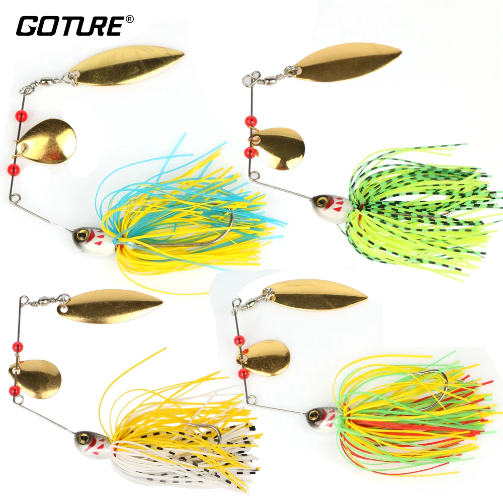Buy Goture 4pcs/lot Willow blade Spinner Bait Fishing