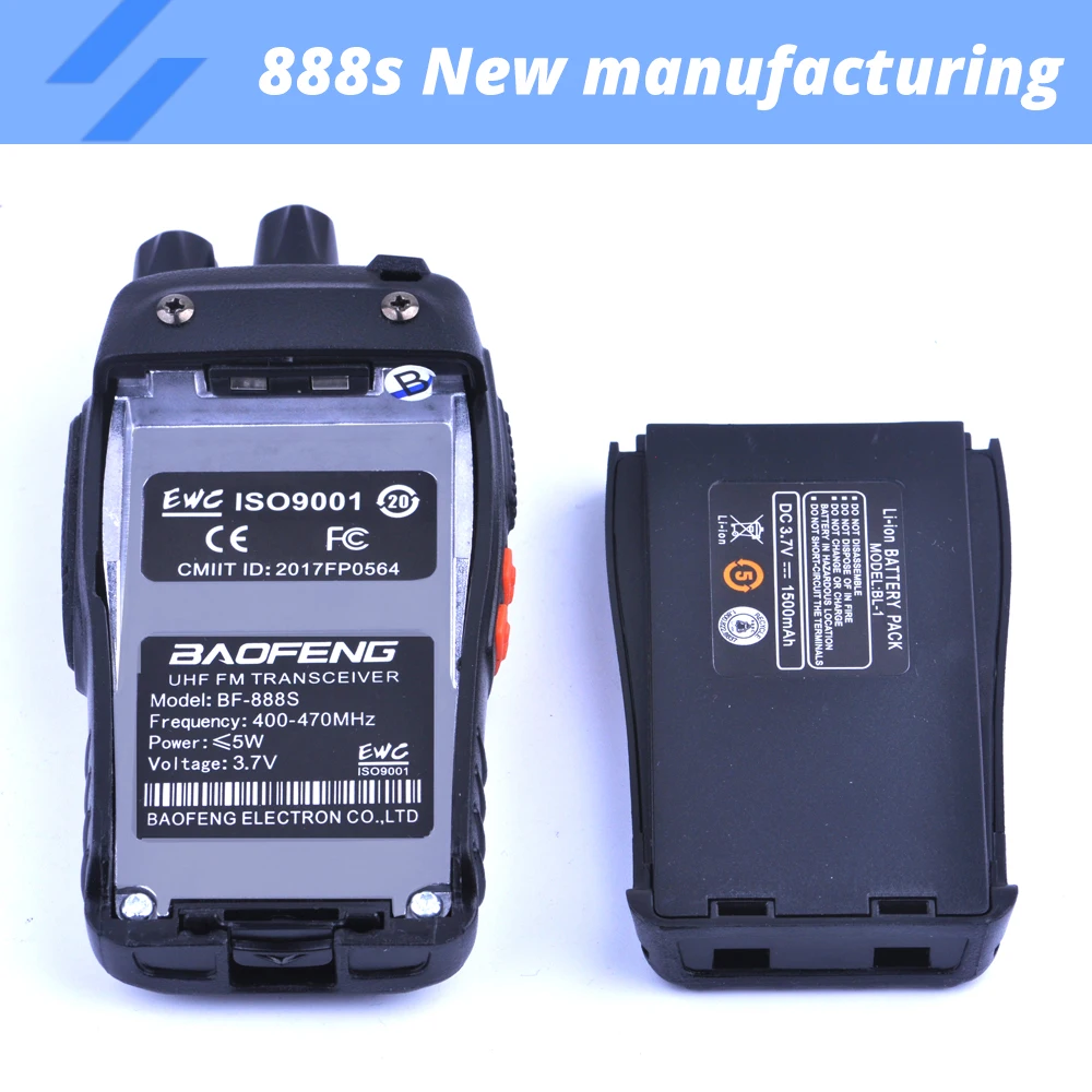 Из 2 предметов Baofeng BF 888S Двухканальные рации 888 S 5 Вт двусторонней радиосвязи