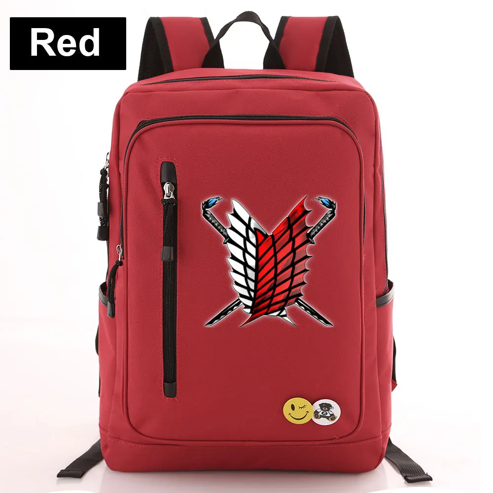 Атака на Титанов Крылья Свободы рюкзак сумка карман на молнии для мужчин и женщин студенческий Рюкзак Школьная дорожная сумка для ноутбука значок Mochila - Цвет: Style 1