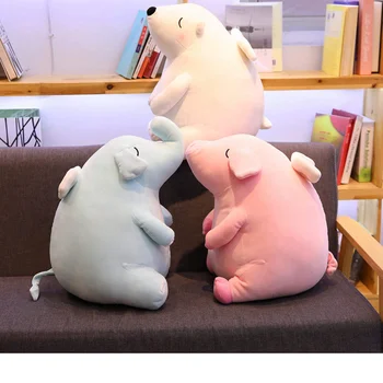 

Soft Lovely Elephant Plush Doll Huggable Stuffed Bear Pig Toy Kids Huggable Animals Plush Toy 50cm