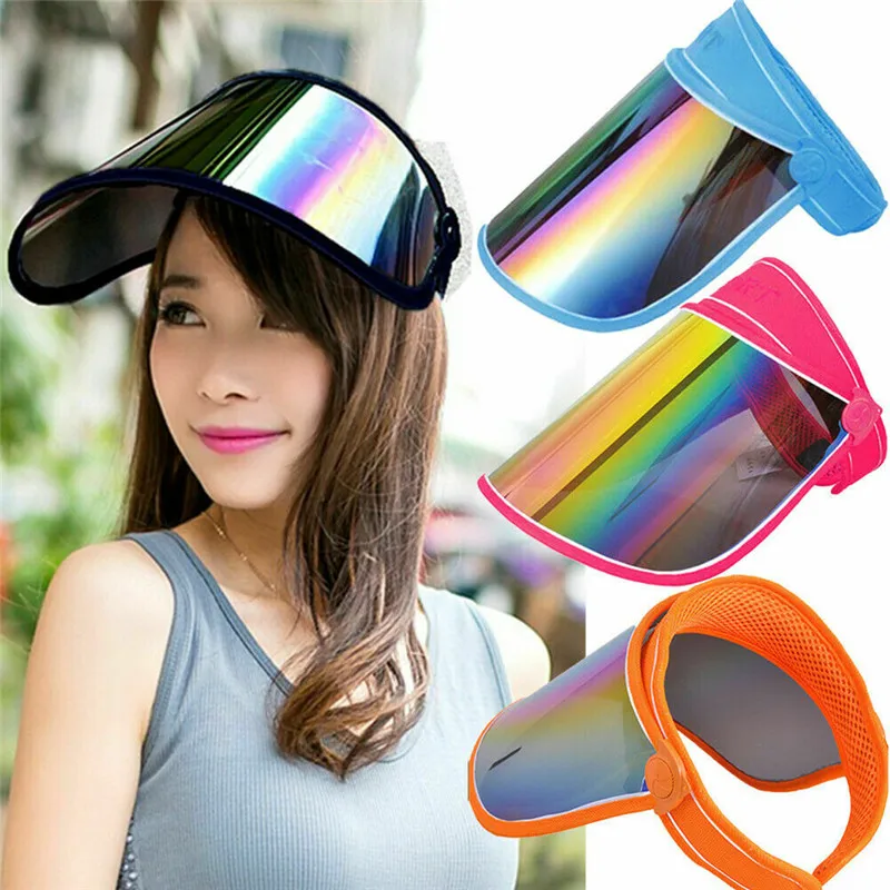 Summer PVC Hat Sun Visor Party Casual Hat Clear Plastic Adult Sunscreen