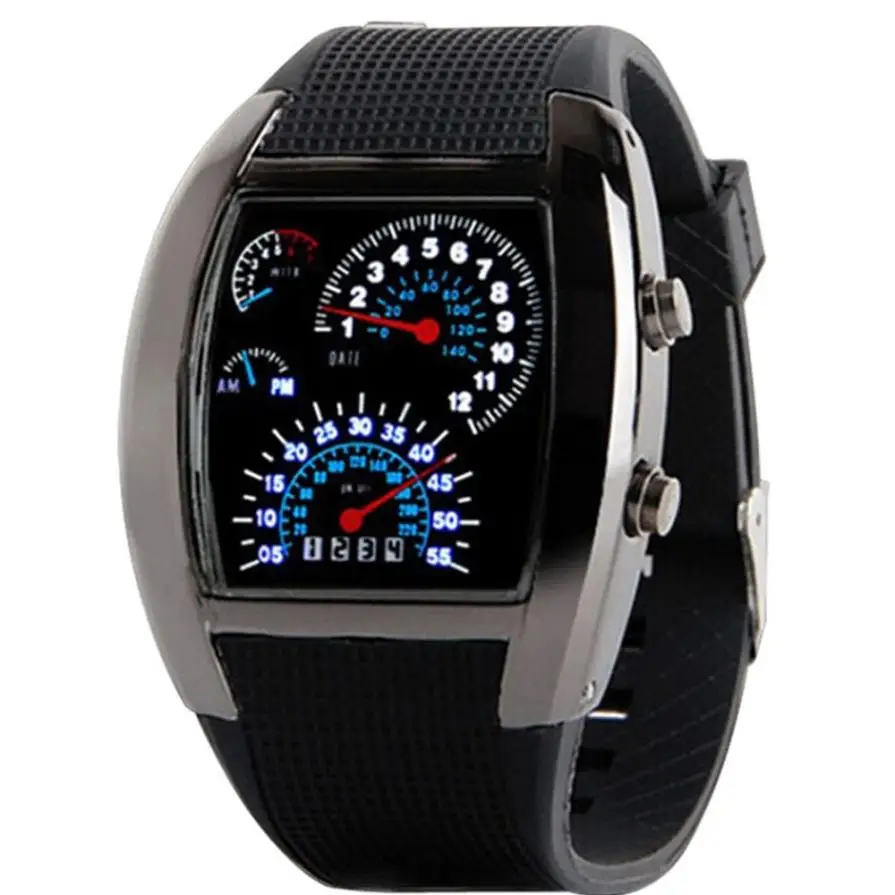 

2018 Multi-function display new lightweight flexible outdoor Fashion Simple Mens Women's Watch Date Sports Digital WristWatch #F