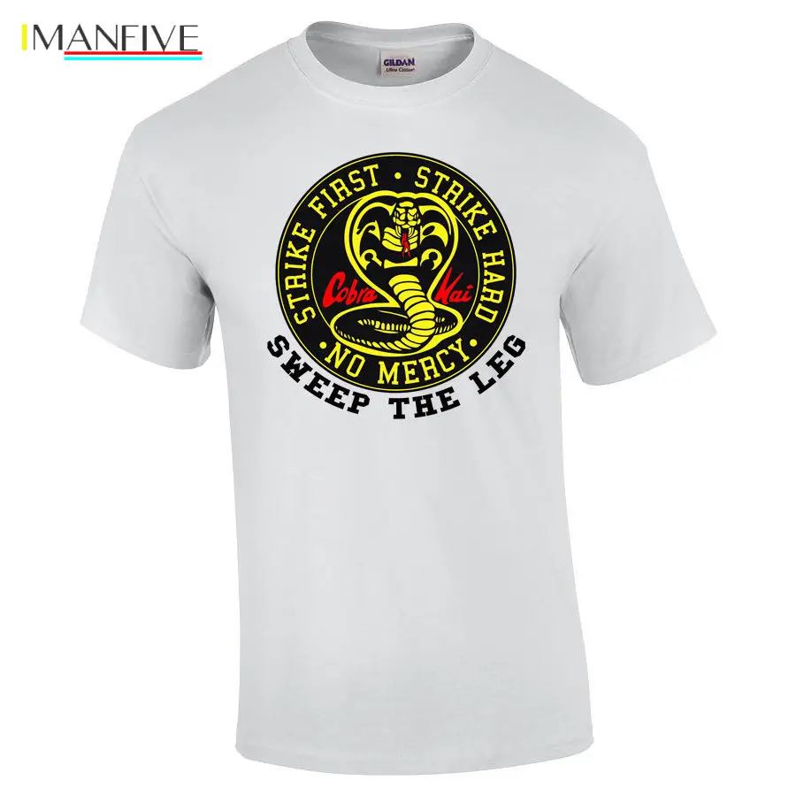 

New Fashion Men Tee New Cobra Kai The Karate Kid Sweep The Leg No Mercy Graphic Tee Shirt All Sizes Casual cotton t shirt