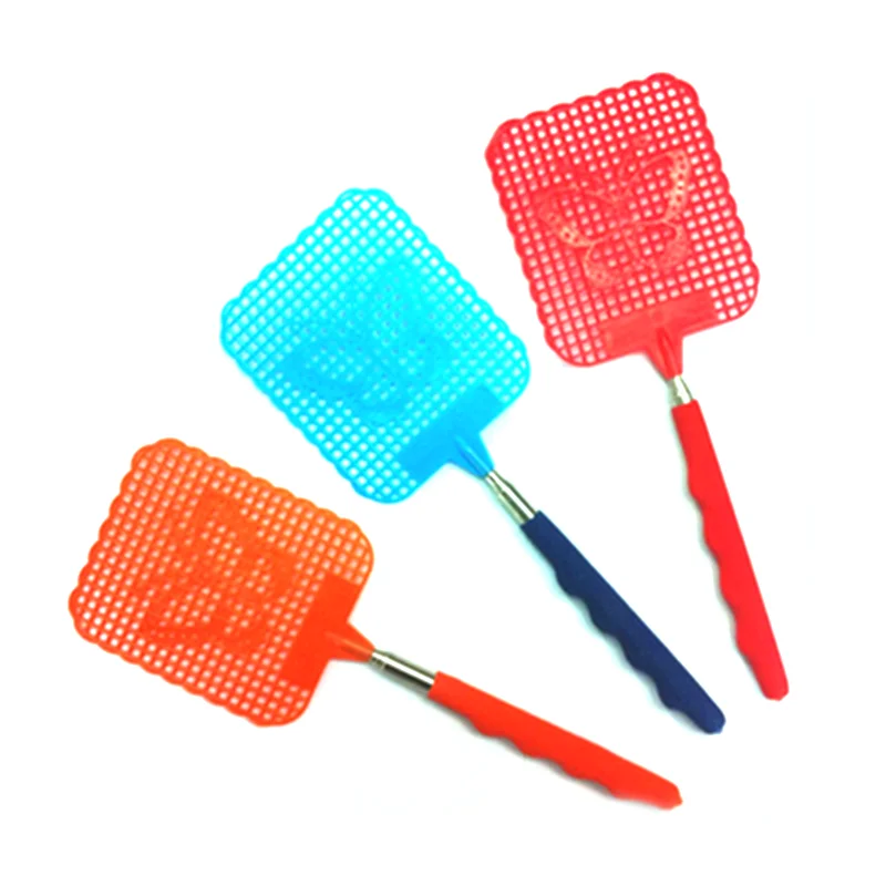 Fly Swatter Plastic Telescopic Extendable Prevent Pest Anti Mosquito Pest Reject Fly Swatter Beat Insect Killer Tool