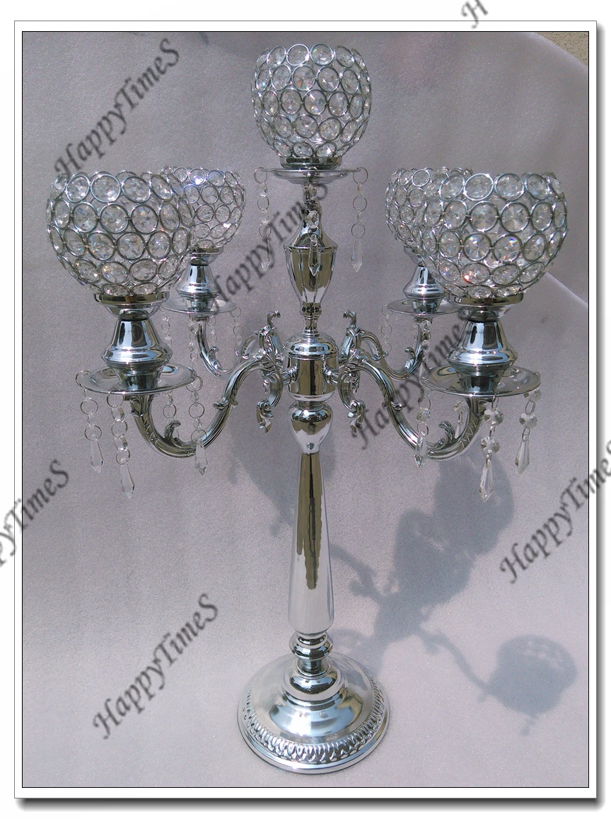 10pieces Wedding Decoration Pillar Candle Holder With Glass Ball In