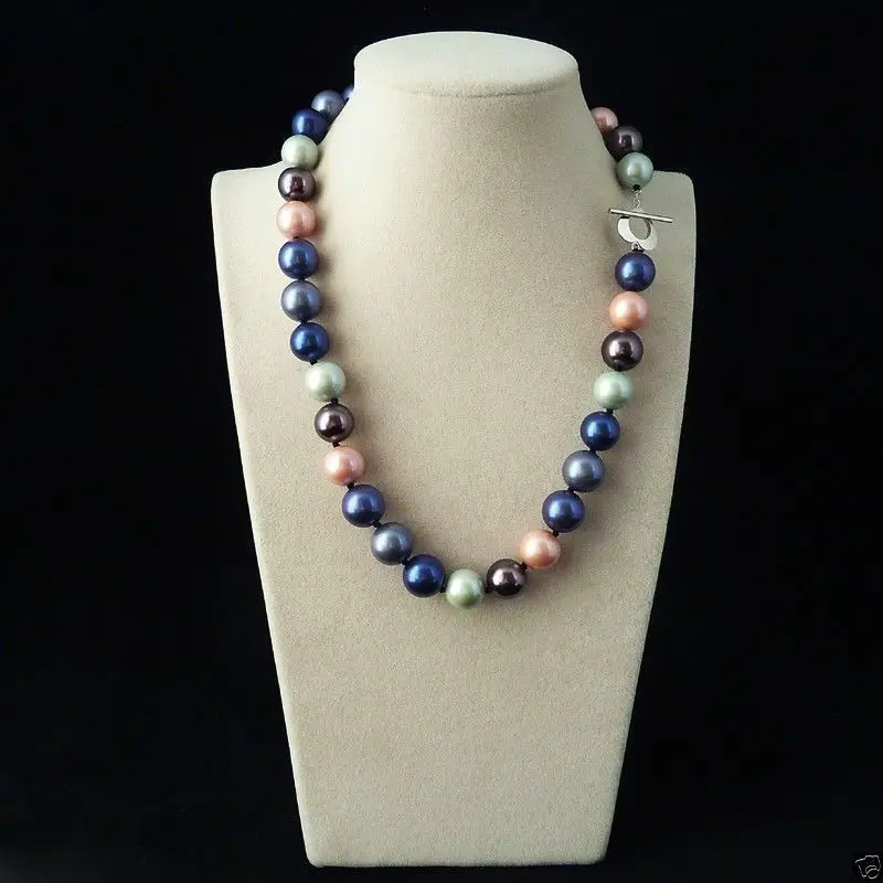 

Hot sell ->@@> Rare Genuine 14mm Mix Color South Sea Shell Pearl Heart Clasp Necklace 18" AAA+ new -Top quality free shipping