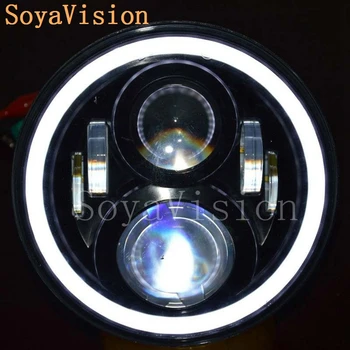 

2x H4 Socket Hi-Lo 7 Inch LED Headlight for Jeep Wrangler JK TJ LJ Land Rover Defender Round LED Headlights