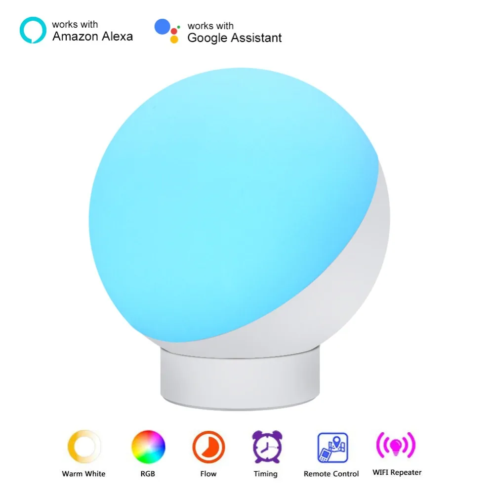 

Wifi smart desk lamp RGBW 7W dimmable Control timer Switch Voice Control Compatible Alexa Google IFTTT Smart life desktop light