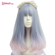 L-email парик, новинка, 40 см/15,74 дюйма, женские парики, смешанные цвета, термостойкие синтетические волосы, Perucas, косплей, парики для женщин