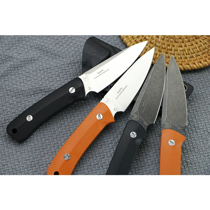 BEAR CLAW Nettle fixed D2 blade G10 handle Flipper folding knife Outdoor camping hunting pocket fruit knives EDC tools Survival BEAR CLAW Nettle fixed D2 blade G10 handle Flipper folding knife Outdoor camping hunting pocket fruit knives EDC tools Survival