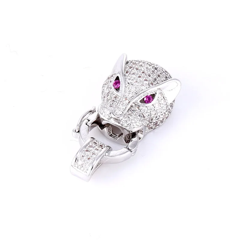 

New Leopard style Clasps Hooks Connector Closure Clasps Handmade Leopard Head CZ Connector Clasps Beads For Women Jewelry Making