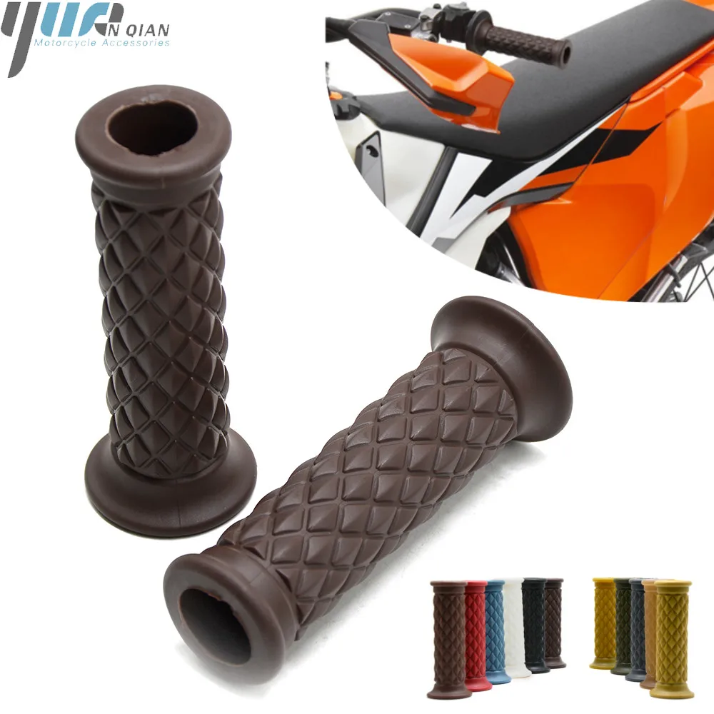 For Yamaha MT07 MT09 r1200gs mt10 mt03 yfz r6 r3 Vintage Motorbike Grips 7/8" 22mm Brown Diamond Handlebar Hand Grip and Bar End
