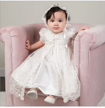 

Flower Baby Dress 2018 New Summer Cute Baby Girls Clothes Mesh Solid Infant Clothing 1 Year Birthday Dress