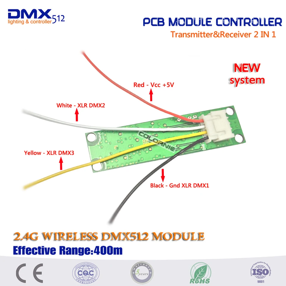 Wireless Dmx Nicfaky 5Pcs 2.4Ghz Wireless 512 Transmitter Receiver PCB 2 In 1 Dmx Controller