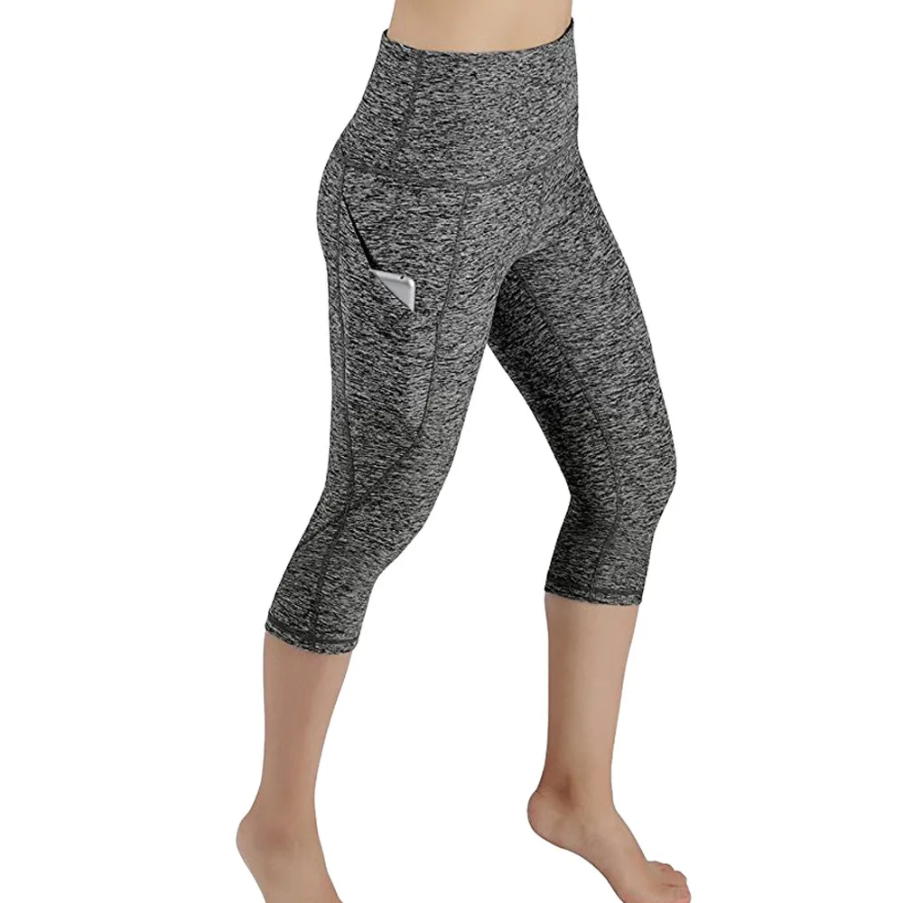 Штаны для йоги женские леггинсы с карманами для занятий фитнесом спортом в тренажерном зале Бег Йога; Спорт Брюки Леггинсы de mujer# yl