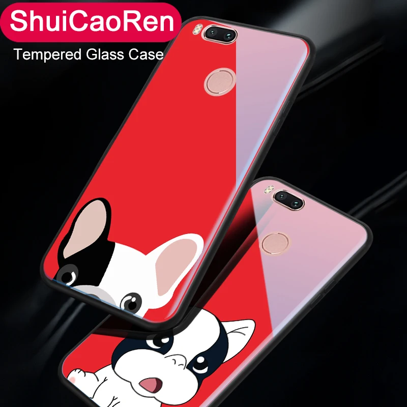 

Tempered Glass Case For XiaoMi Mi 5 5X 5S Plus Animal Pattern Soft Edge Back Cover Cases For XiaoMi Mi A1 Shell