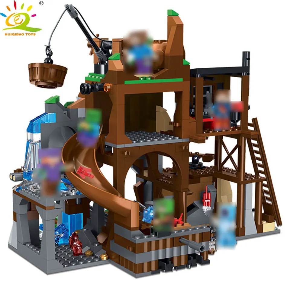

HUIQIBAO TOYS 672pcs Mine digging treasure Building Blocks Alex Figures for children Compatible Legoingly Minecrafted City Brick