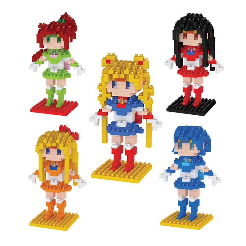 Anime Sailor Moon Crystal Figure font b Toy b font DIY Mini Model Diamond Building font