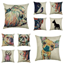Greyhound Printed Beagle Cushion Cover Farmhouse Decor Animals Pillowcases Black Dogs Throw Pillow Covers Decorative Pillow Case