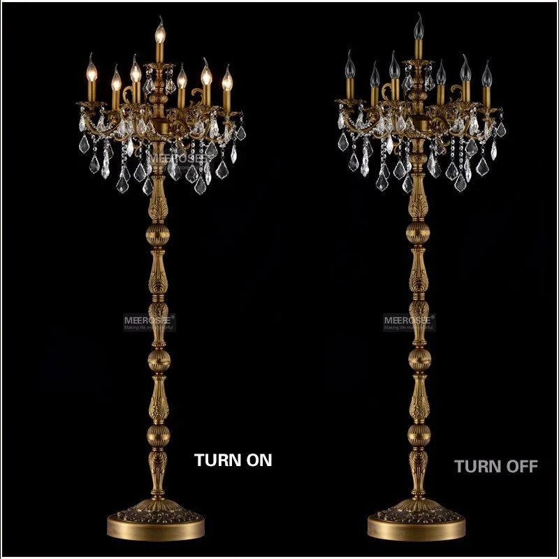 Современный хрустальный напольный светильник подставка Cristal Silver Candelabra стоячая