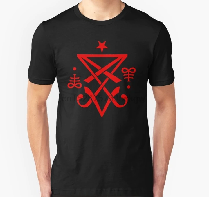 

Men tshirt Short sleeve Women T-Shirt Occult Sigil of Lucifer Satanic T Shirt