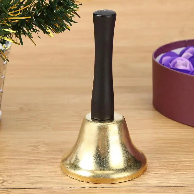 Рождественский металлический ручной Колокольчик, ручные рингтоны, колокольчики Санта-Клауса, вечерние, праздничная погремушка, инструмент, рождественские украшения для дома