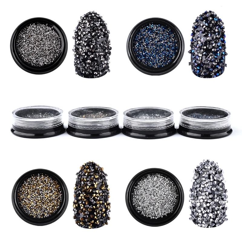 

Glitter Micro Rhinestones Sharp End Shiny 3d Tiny Crystal Accessories For DIY Manicure Nail Art Decorations 1000pcs/pack