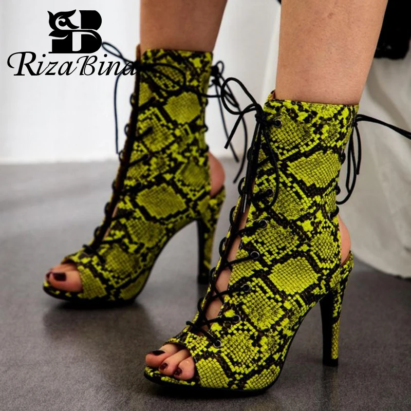 

RIZABINA Women Sexy High Heel Sandals Fashion Gladiator Summer Shoes Women Party Wedding Lady Street Footwear Size 34-43