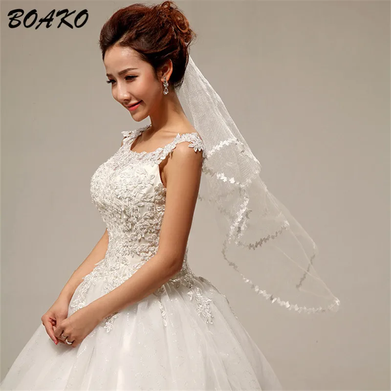 

Simple One Layer Short Tulle White Wedding Veils Cheap 2019 Ivory Bridal Veil for Bride for Mariage Wedding Accessories No Comb