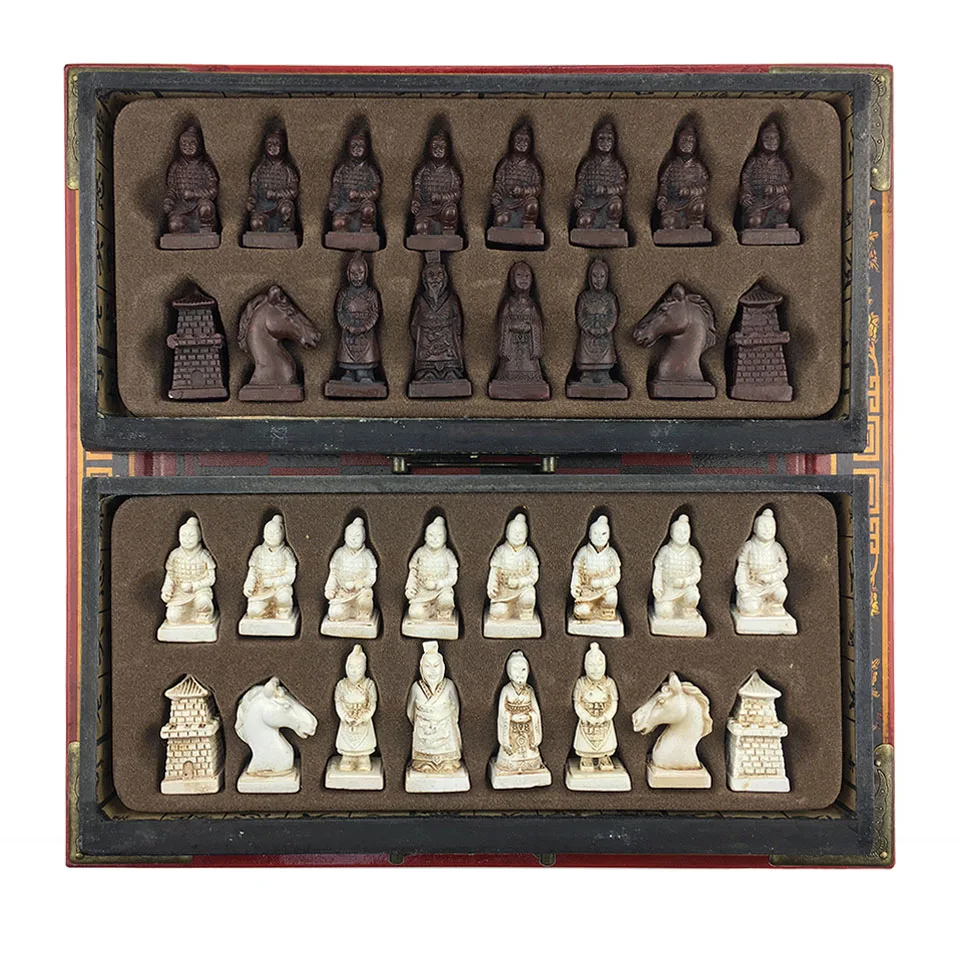 Деревянный Шахматный набор Terra Cotta Warriors или Manchu trips Международная шахматная игра
