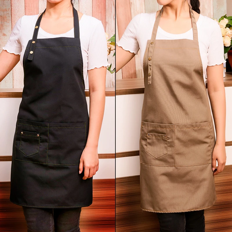 

2018 Canvas Apron Outsides BBQ Senior Bib Kitchen Cleaning Apron for Women Men Cooking Restaurant Waitress Custom Print Logo