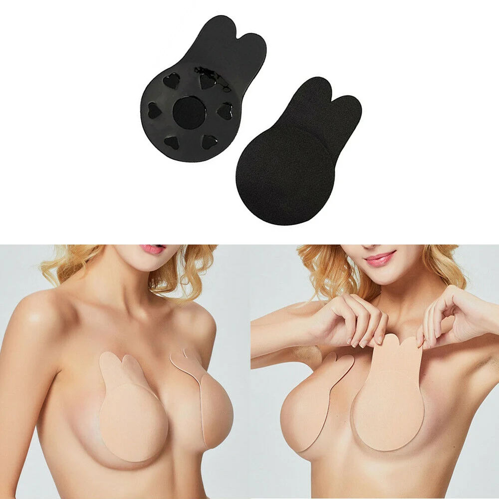 

1 pair Bikini Breast Protection Intimates Women Summer Swimwear Reusable Silicone Push Up Nipple Cover Invisible Adhesive Bar