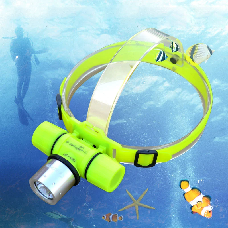 Headlamp CREE XM Q5 LED Underwater Waterproof 150m Diving Headlight Dive Flashlight IP68 Head Light Lamp