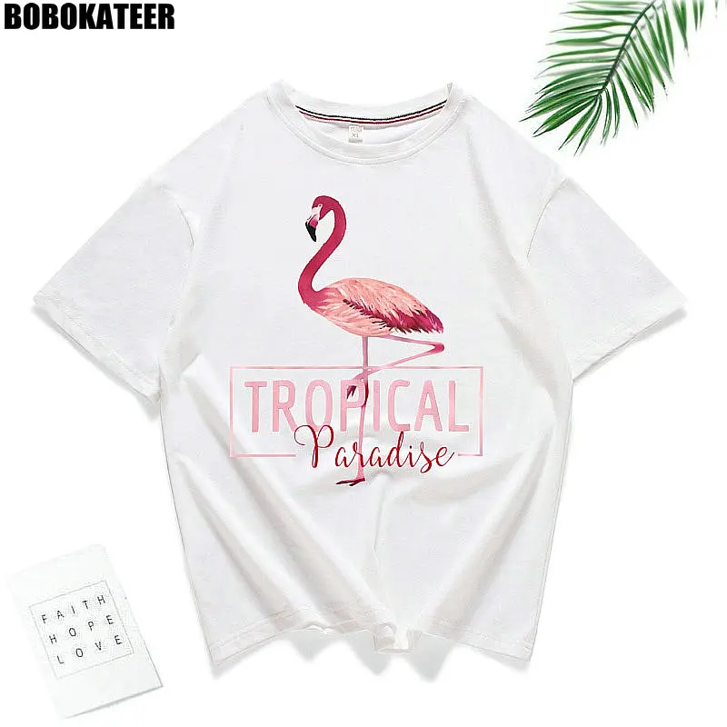 Camiseta blanca de BOBOKATEER para Mujer, Camiseta de verano de algodón rosa, Tops para Mujer, Camiseta negra Kawaii para Mujer, Camiseta Mujer 2018